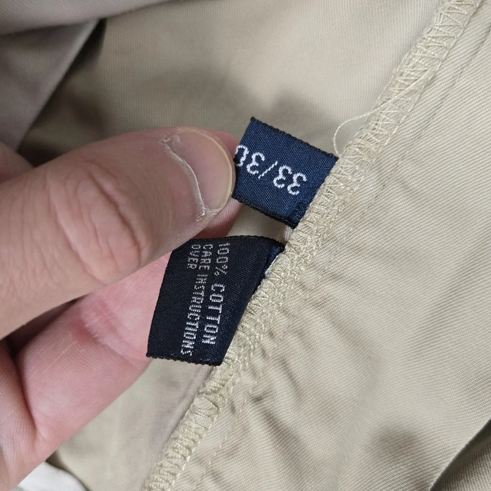 Polo Ralph Lauren Hammond Pant Mens 33x30 Vintage Khaki Pleated Cuffed Y2K